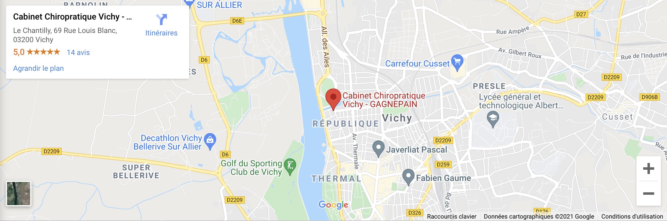 Localisation du
                                                                                       cabinet de chiropraxie